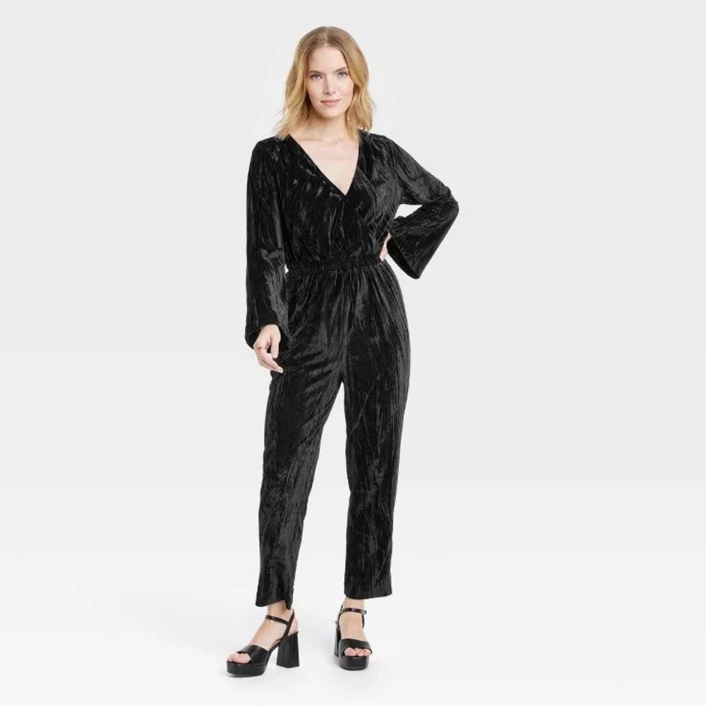 Black velour jumpsuit